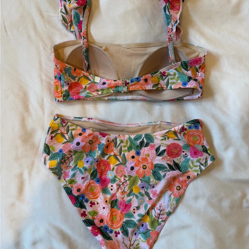 summersalt Floral Pink Multi Bandeau Bikini Set - Picture 2 of 3